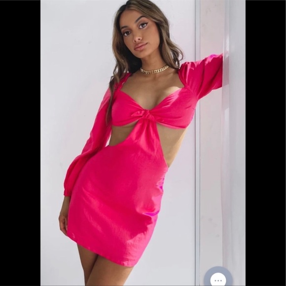 NWT Beginning Boutique Evylon Linen Mini Dress - Picture 2 of 12